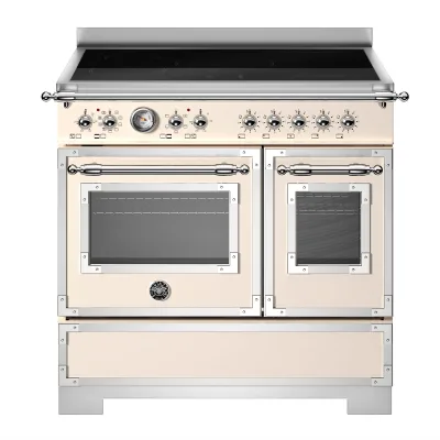 Bertazzoni HER95I2EAVT2 Heritage induktionskomfur 90 cm med 5 zoner og 2 ovne, elfenbenshvid