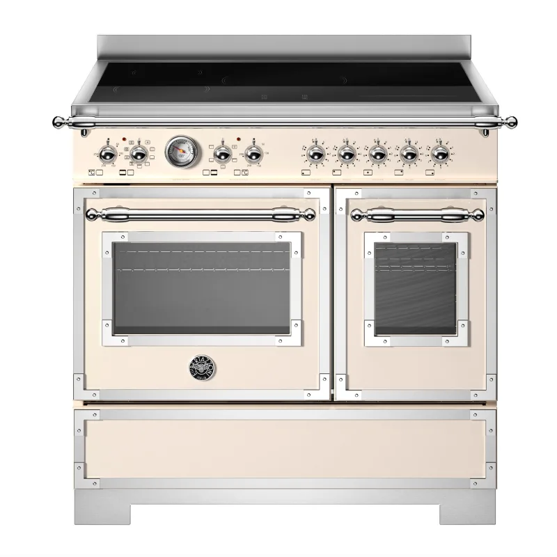 Bertazzoni HER95I2EAVT2 Heritage induktionskomfur 90 cm med 5 zoner og 2 ovne, elfenbenshvid