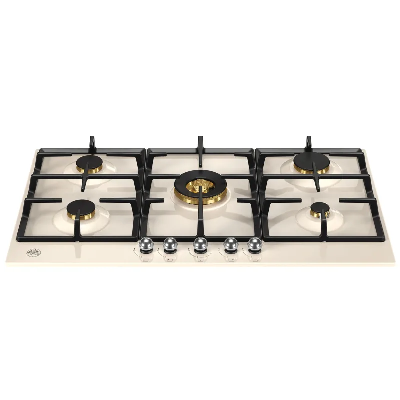 Bertazzoni P905CHER Heritage Gaskomfur 90 cm, Hvid / Krom