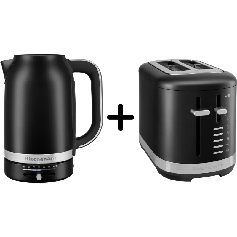 Kitchenaid 5KMT2109 Brødrister + 5KEK1701 Elkedel, matsort