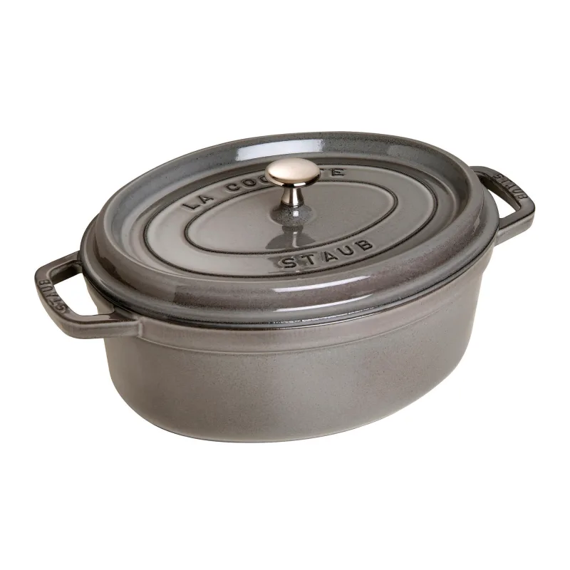 Staub La Cocotte oval støbejernsgryde 8 liter, grafitgrå