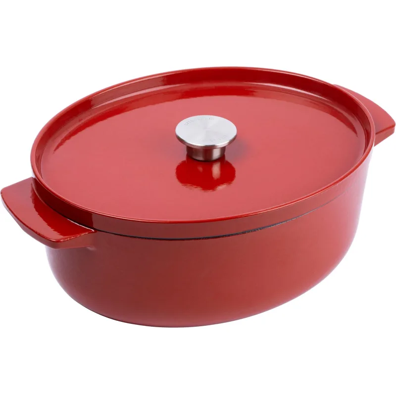 Kitchenaid Støbejernsgryde oval 30 cm, 5,6 liter, empire red