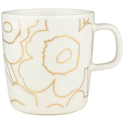 Marimekko Piirto Unikko Kop 25 cl, hvid/guld