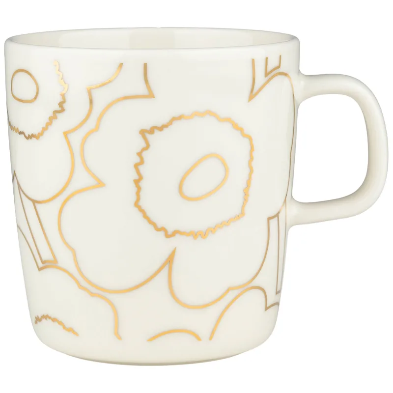 Marimekko Piirto Unikko Kop 25 cl, hvid/guld