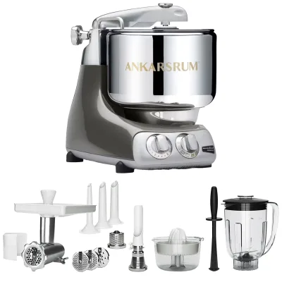 Ankarsrum AKM 6230 køkkenmaskine + Deluxe pakke, black chrome