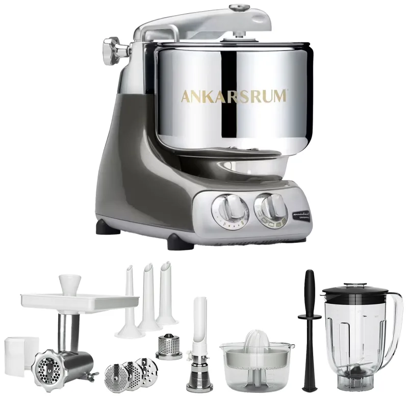 Ankarsrum AKM 6230 køkkenmaskine + Deluxe pakke, black chrome