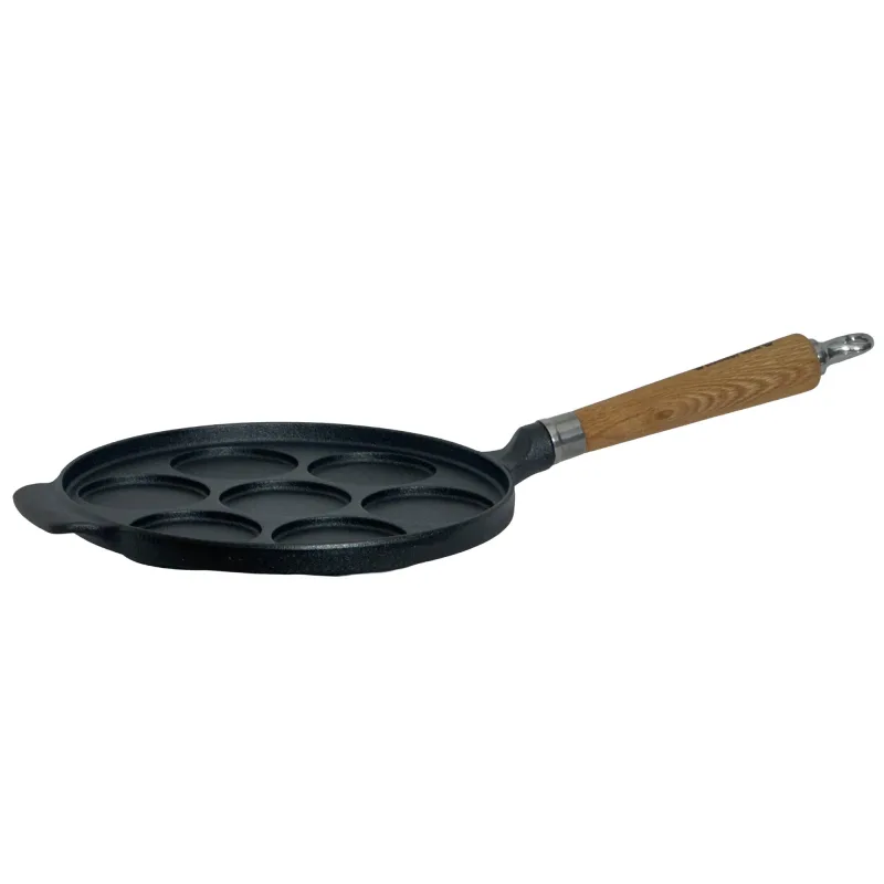 Ronneby bruk Exclusive Line støbejernsplættepande 25 cm, egetræs‑håndtag