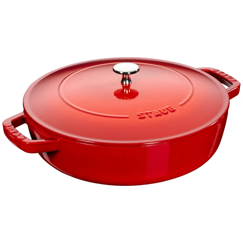 Staub Chistera traktørpande 24 cm, kirsebærrød