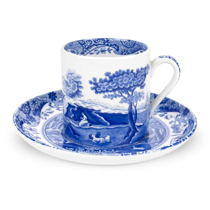 Spode Kaffekop m. underkop 'Blue Italian'