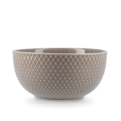 Lyngby Porcelæn Rhombe Earth skål Ø13 cm, clay