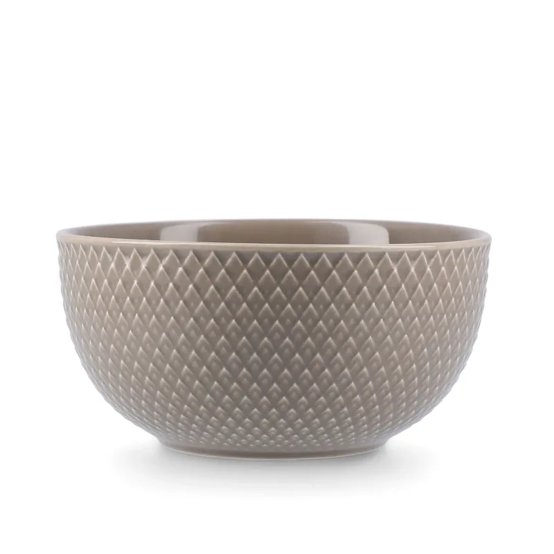 Lyngby Porcelæn Rhombe Earth skål Ø13 cm, clay