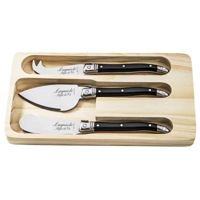 Laguiole style de vie Laguiole Ostknive 3 stk, sort