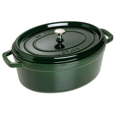 Staub La Cocotte oval støbejernsgryde 31 cm / 5,5 liter, basilikagrøn