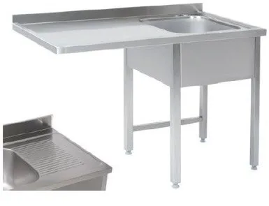 Bord med vask og aflæggeplads til venstre 600mm - B 1800 x T 600 x H 900 mm