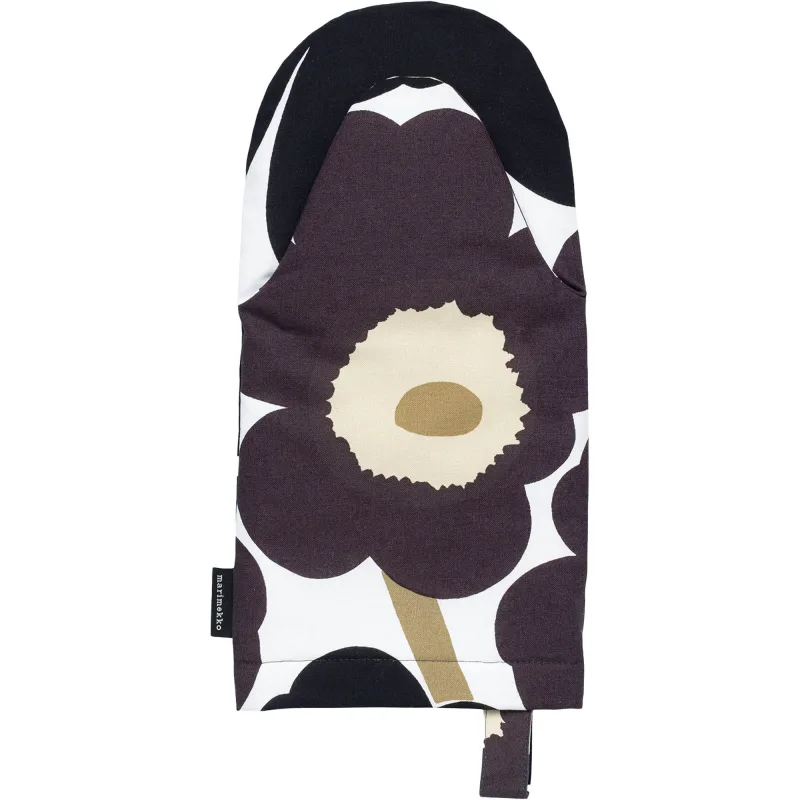 Marimekko Pieni Unikko ovnhandske, sort/hvid/beige
