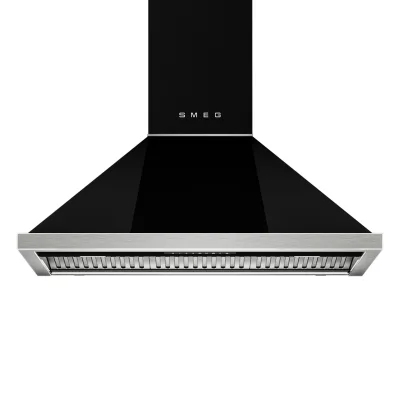 Smeg Portofino KCU94BL vægmonteret emhætte 90 cm, sort