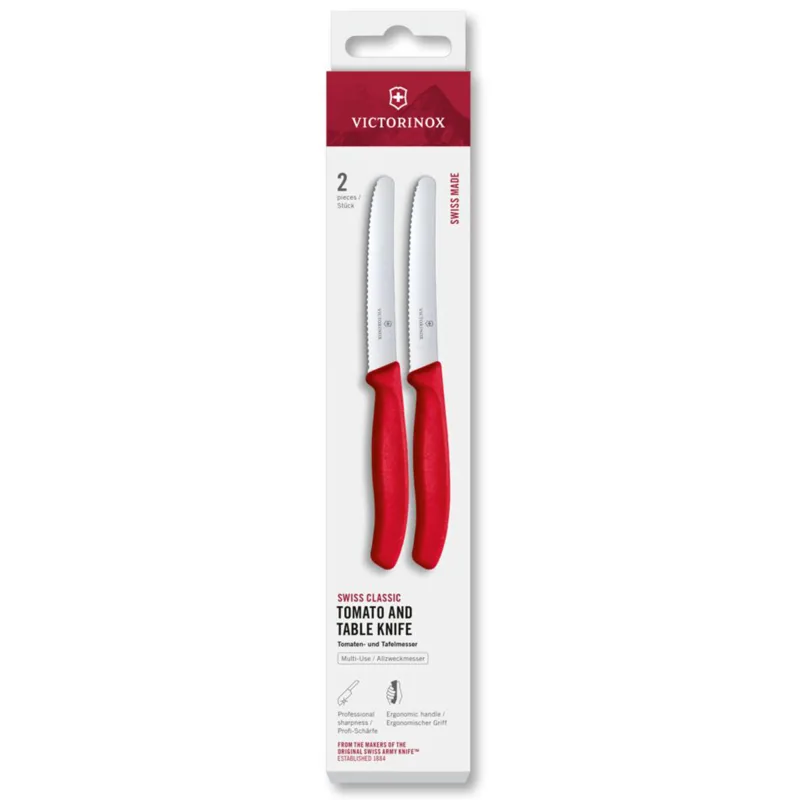 Victorinox Swiss Classic tomatkniv 11 cm 2-pak, rød