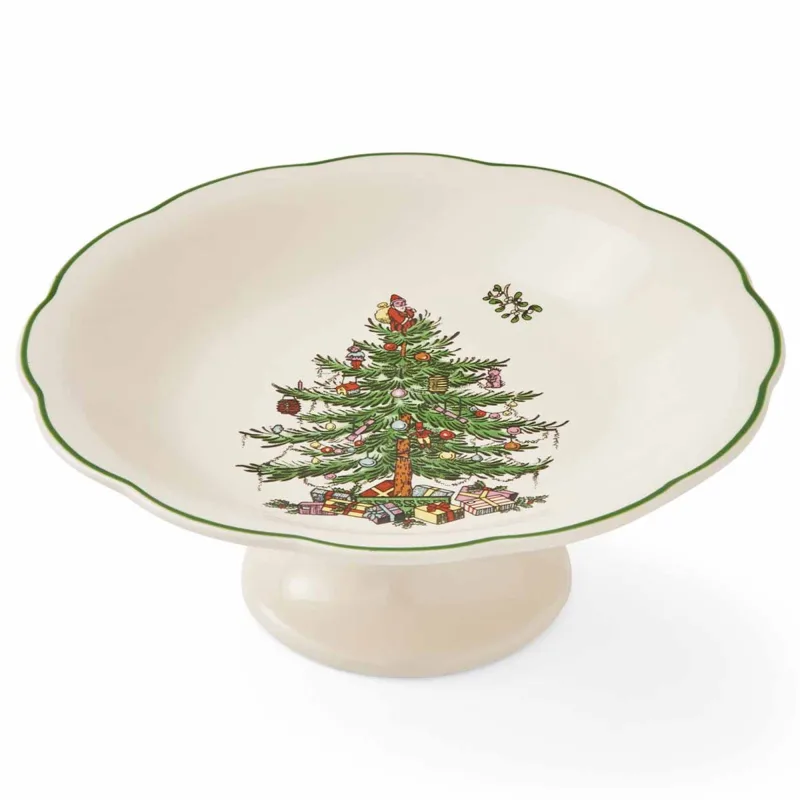Spode Christmas Tree slikskål på fod