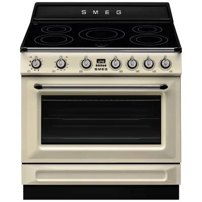 Smeg TR90IPP Victoria induktionskomfur med pyrolyse 90 cm, creme