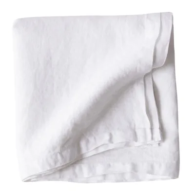 Tell me more Dug i hør 145x145 cm, bleached white