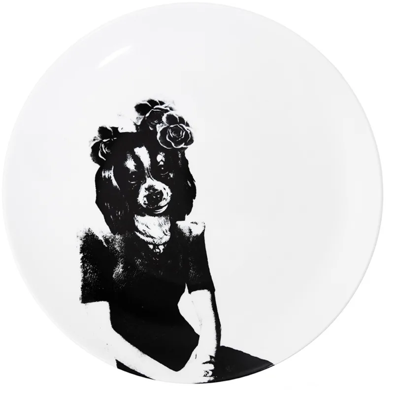 Lisa bengtsson Os Kvinder porcelænstallerken Mellem Tvilling Hund 26 cm.