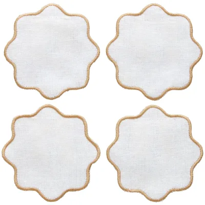 Decotique La Tavola glasbrikker, 4-pak - hvid/beige