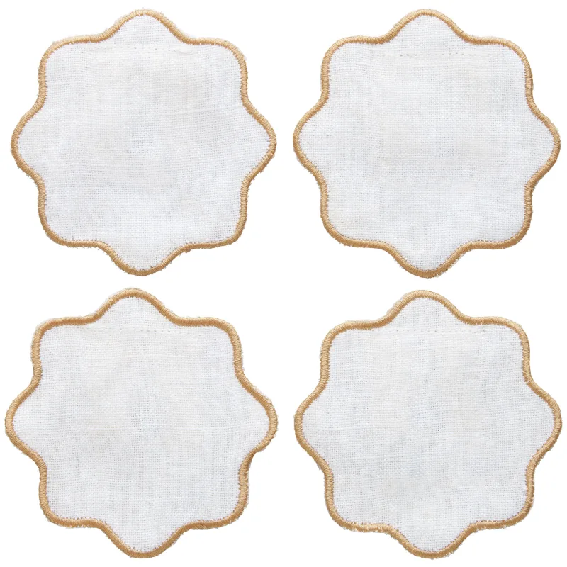 Decotique La Tavola glasbrikker, 4-pak - hvid/beige