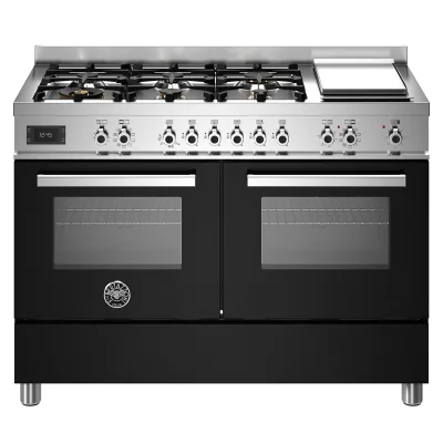 Bertazzoni PRO126G2ENET Professional gaskomfur, 120 cm, sort