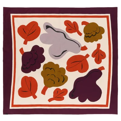 Marimekko Kukasta Kukkaan dug 140 × 140 cm, terracotta