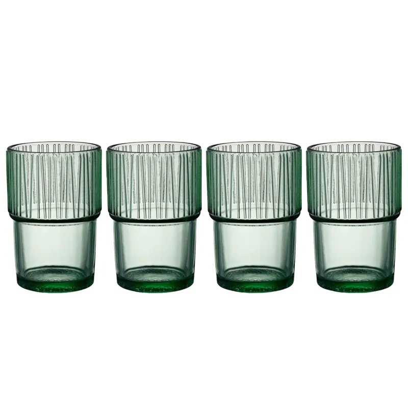 Bitz Kusintha Caféglas 38 cl, grøn, 4 stk.