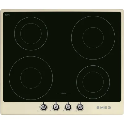 Smeg 60cm Victoria Induktionskogeplade m. Ramme, Creme