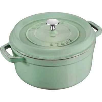 Staub La Cocotte rund støbejernsgryde 26 cm / 5,2 l, salviegrøn