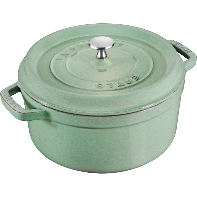 Staub La Cocotte rund støbejernsgryde 26 cm / 5,2 l, salviegrøn