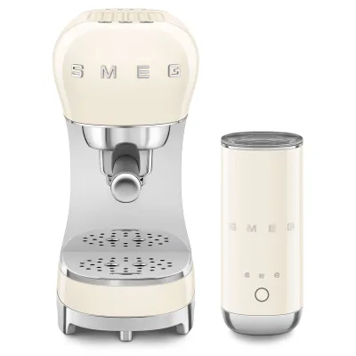 Smeg ECF12CREU manuel espressomaskine med separat mælkeskummer, creme