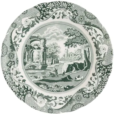 Spode Heritage Green Italian tallerken 27 cm, grøn/hvid