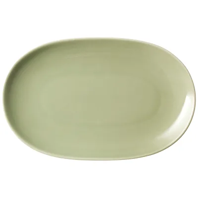 Arabia 24-timers oval tallerken 18×28 cm, salvie