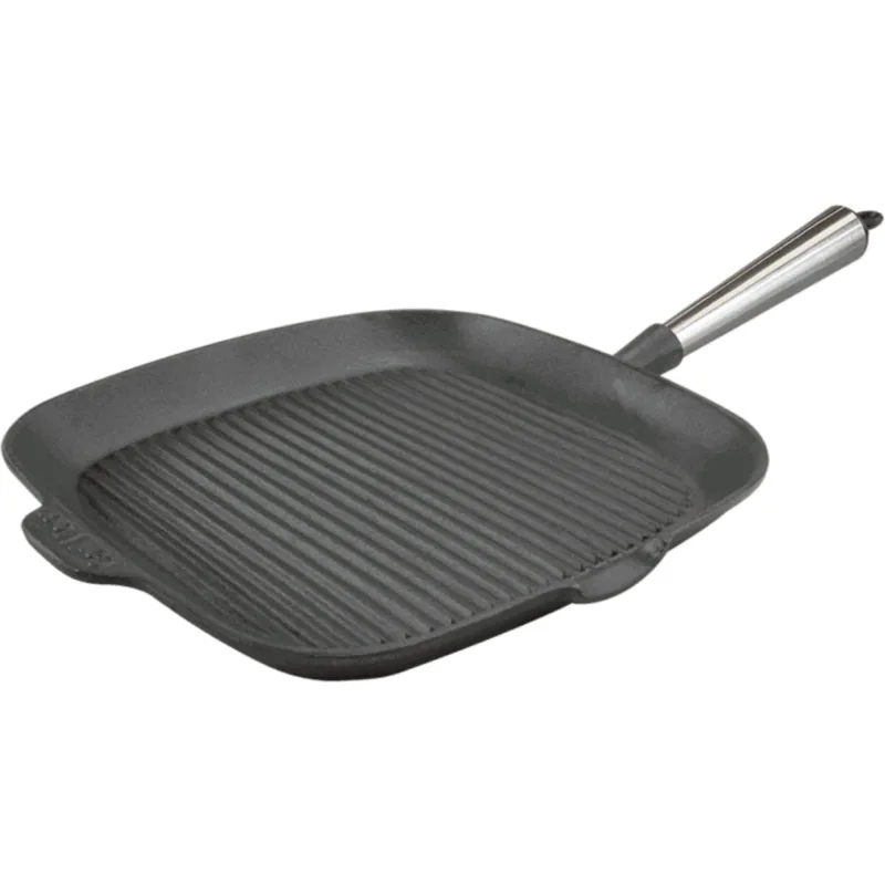 Carl victor Firkantet grillpande støbejern 28 cm med høje kanter, jern