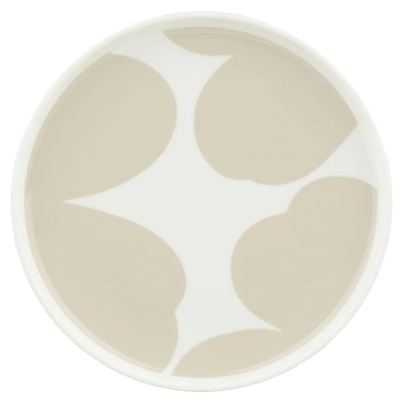 Marimekko Iso Unikko Tallerken 20 cm, hvid/beige