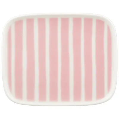 Marimekko Piccolo tallerken 15 x 12 cm, hvid/lyserød