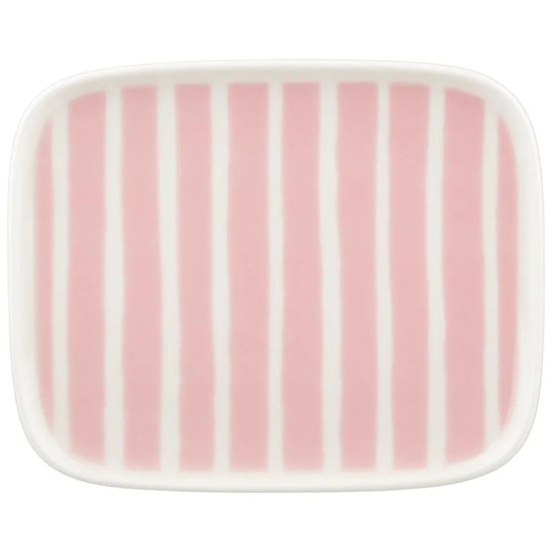 Marimekko Piccolo tallerken 15 x 12 cm, hvid/lyserød