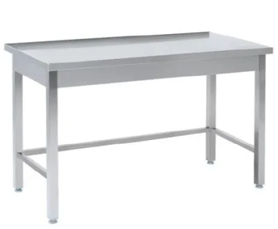 Tysk produceret arbejdsbord i fuldsvejset rustfri stål uden bagkant og hylde  700mm - B 1900 x T 700 x H 850 mm