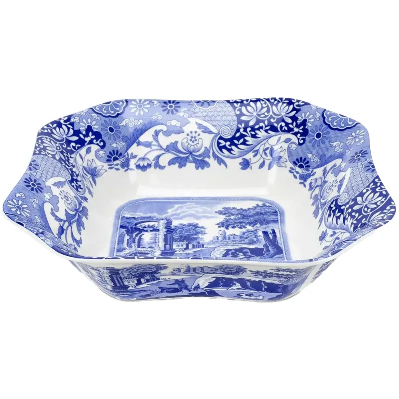 Spode Blue Italian Serveringsskål, firkantet