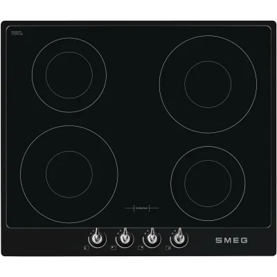 Smeg 60cm Victoria Induktionskogeplade m. Ramme, Sort