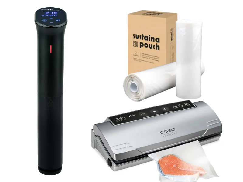 iVide® 2.0 Sous Vide Stav WIFI + Caso Vakuumpakker + Vakuumruller