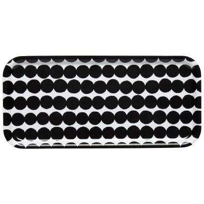 Marimekko Räsymatto bakke, 15 x 32 cm., sort/hvid