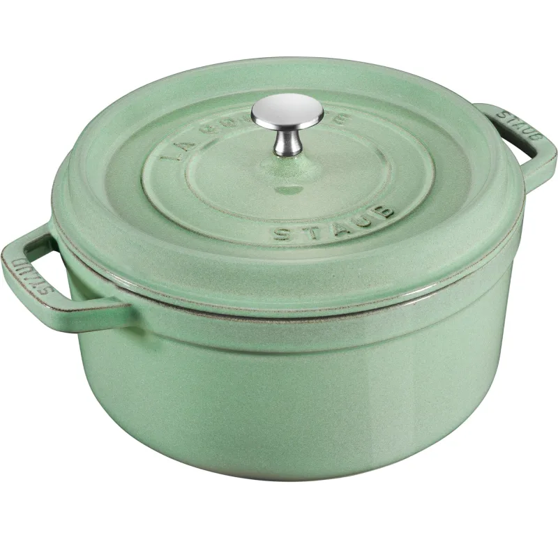 Staub La Cocotte rund støbejernsgryde 28 cm / 6,7 literr, salviegrøn