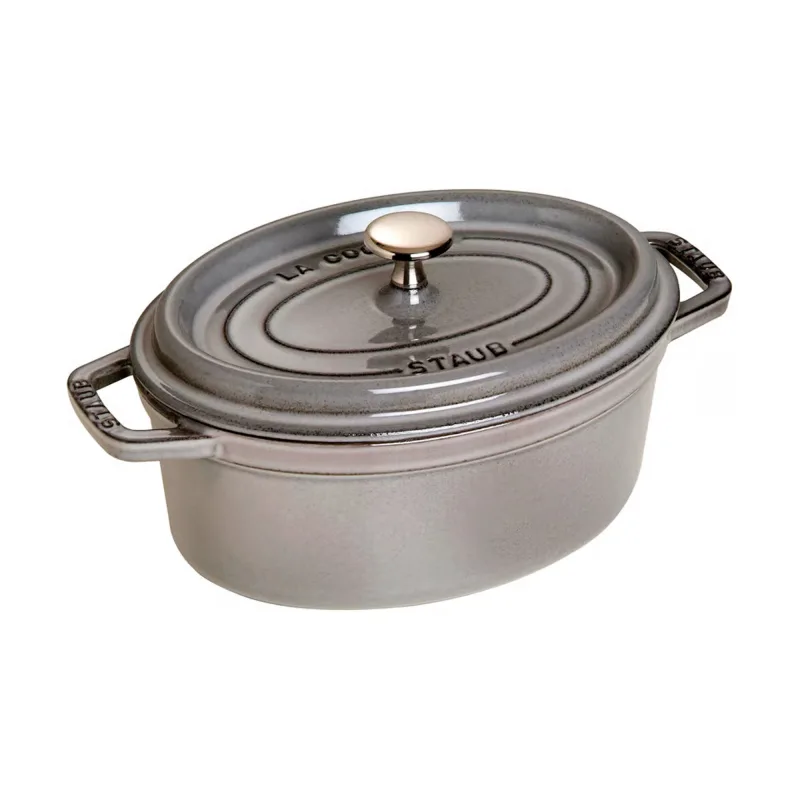Staub La Cocotte oval støbejernsgryde 23 cm / 2,35 liter, grafitgrå