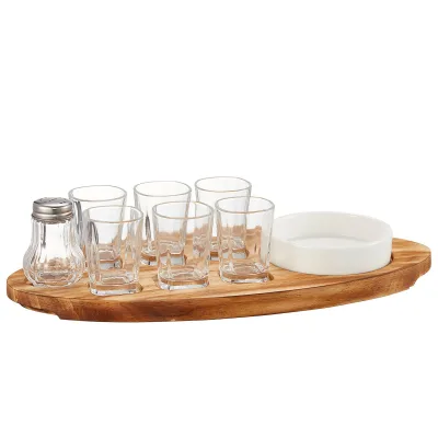 Dorre Shonta shotbræt m. 6 glas inkl. saltkar & skål