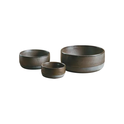 Raw skålesæt 9,5 cm - 13,5 cm - 19,5 cm - Metallic Brown