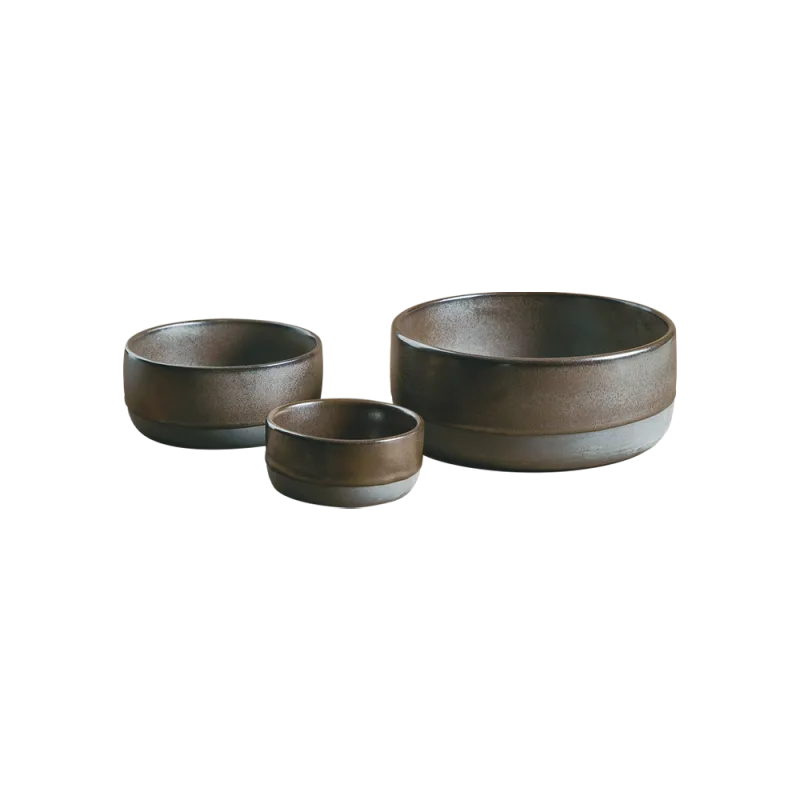 Raw skålesæt 9,5 cm - 13,5 cm - 19,5 cm - Metallic Brown
